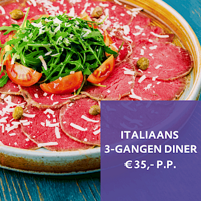 Italiaans 3-gangen diner bij de voorstelling Casa Mia